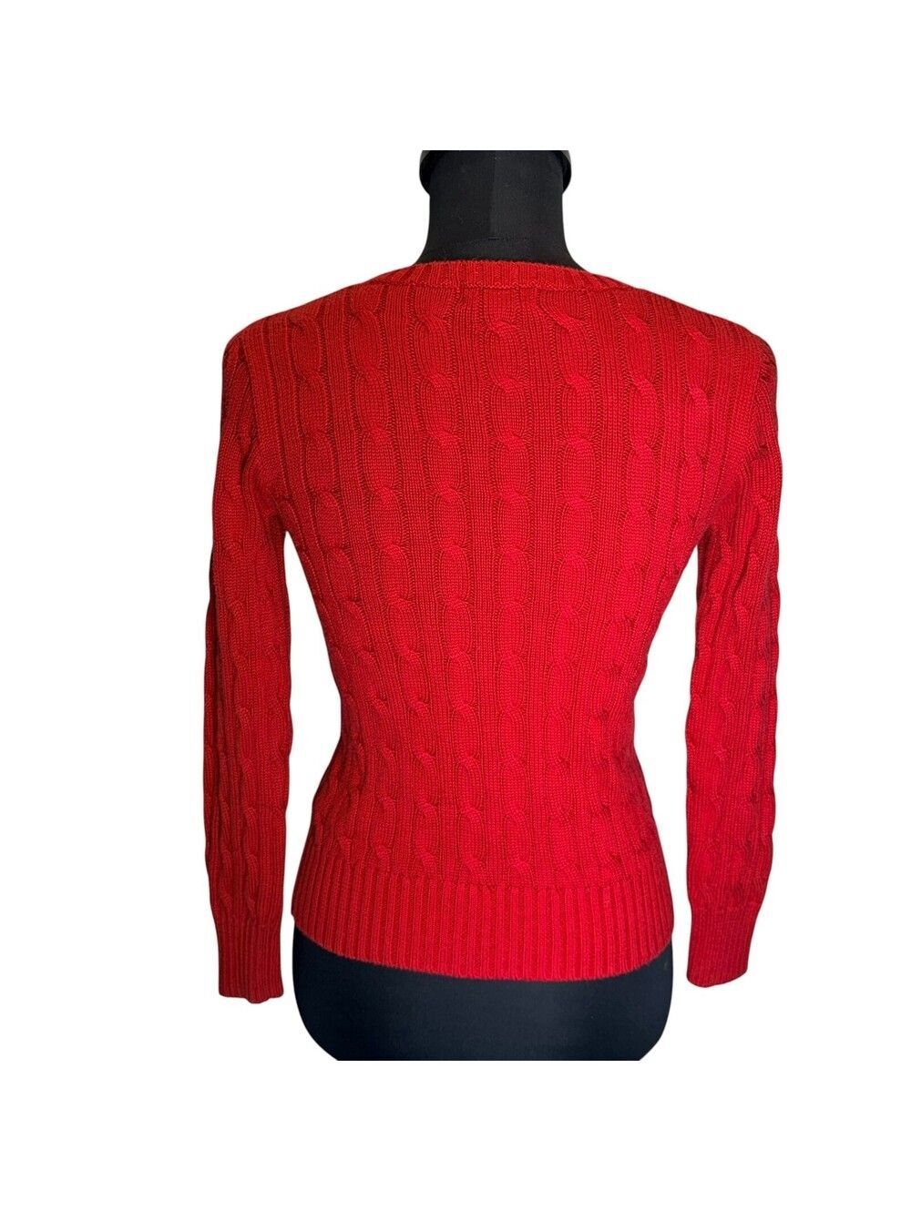 Ralph-lauren Women's Red and Navy Jumper - Picture 3 of 5